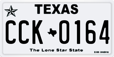 TX license plate CCK0164