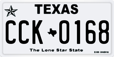 TX license plate CCK0168