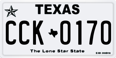 TX license plate CCK0170