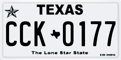 TX license plate CCK0177