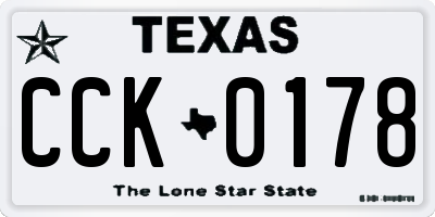 TX license plate CCK0178