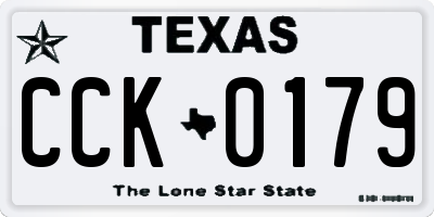 TX license plate CCK0179