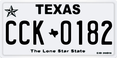 TX license plate CCK0182