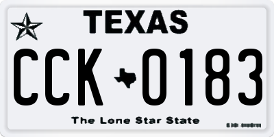 TX license plate CCK0183