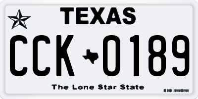 TX license plate CCK0189