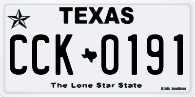 TX license plate CCK0191