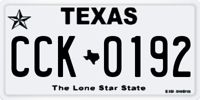 TX license plate CCK0192