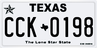 TX license plate CCK0198