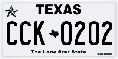 TX license plate CCK0202