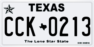 TX license plate CCK0213