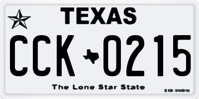 TX license plate CCK0215