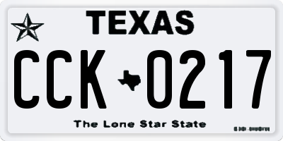 TX license plate CCK0217