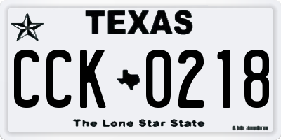 TX license plate CCK0218