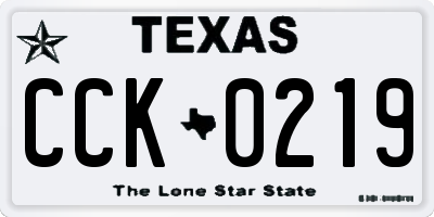 TX license plate CCK0219