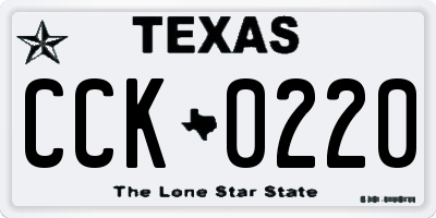 TX license plate CCK0220