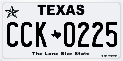 TX license plate CCK0225