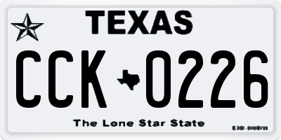 TX license plate CCK0226