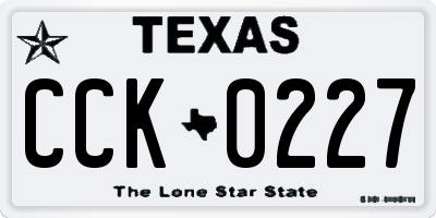 TX license plate CCK0227