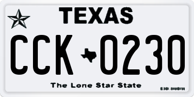 TX license plate CCK0230