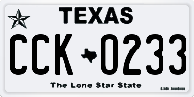 TX license plate CCK0233