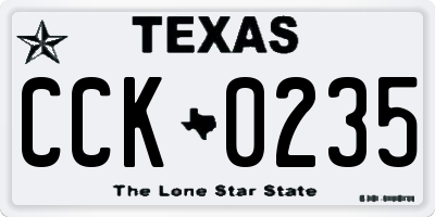 TX license plate CCK0235