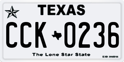 TX license plate CCK0236