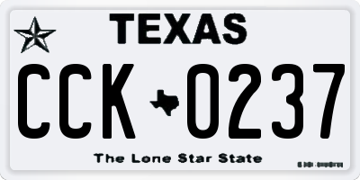 TX license plate CCK0237