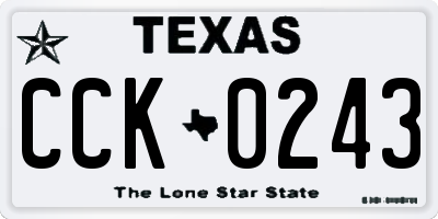 TX license plate CCK0243