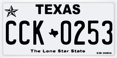 TX license plate CCK0253