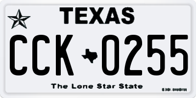 TX license plate CCK0255