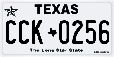 TX license plate CCK0256