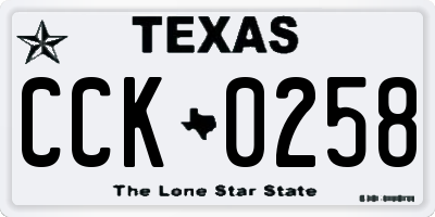 TX license plate CCK0258
