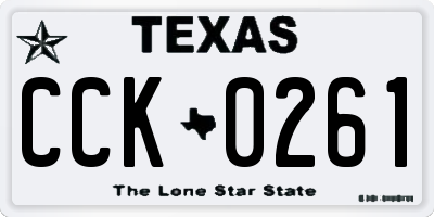 TX license plate CCK0261