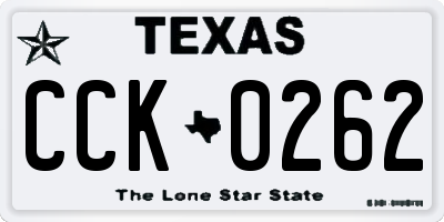 TX license plate CCK0262