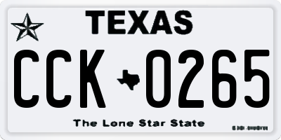 TX license plate CCK0265