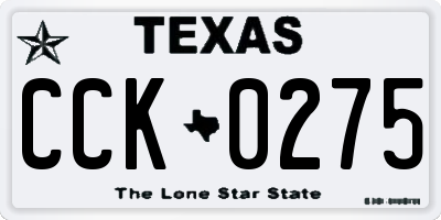 TX license plate CCK0275
