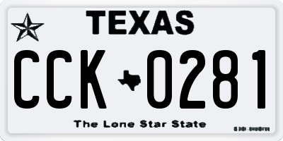 TX license plate CCK0281