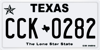 TX license plate CCK0282