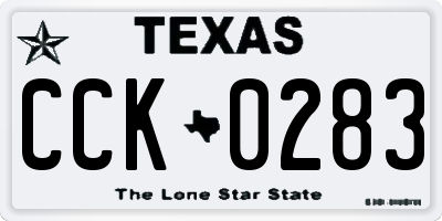 TX license plate CCK0283