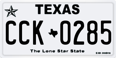 TX license plate CCK0285