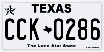 TX license plate CCK0286