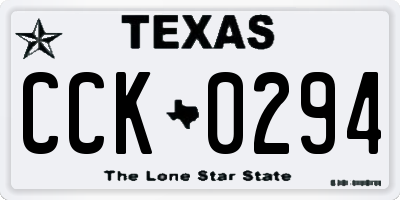 TX license plate CCK0294