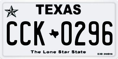 TX license plate CCK0296
