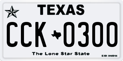 TX license plate CCK0300