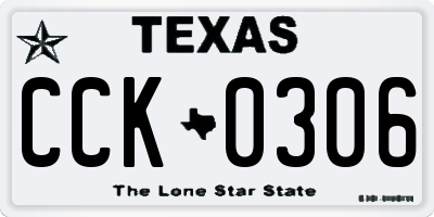 TX license plate CCK0306