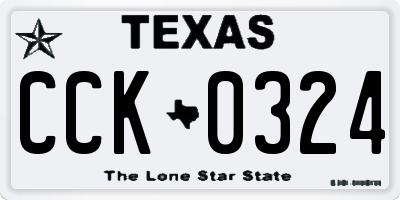 TX license plate CCK0324