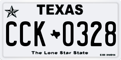 TX license plate CCK0328