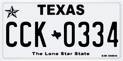 TX license plate CCK0334