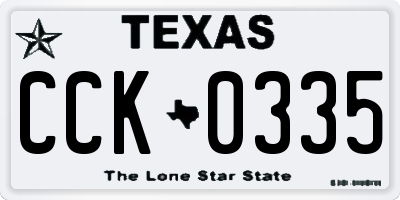 TX license plate CCK0335