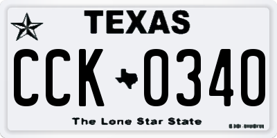 TX license plate CCK0340